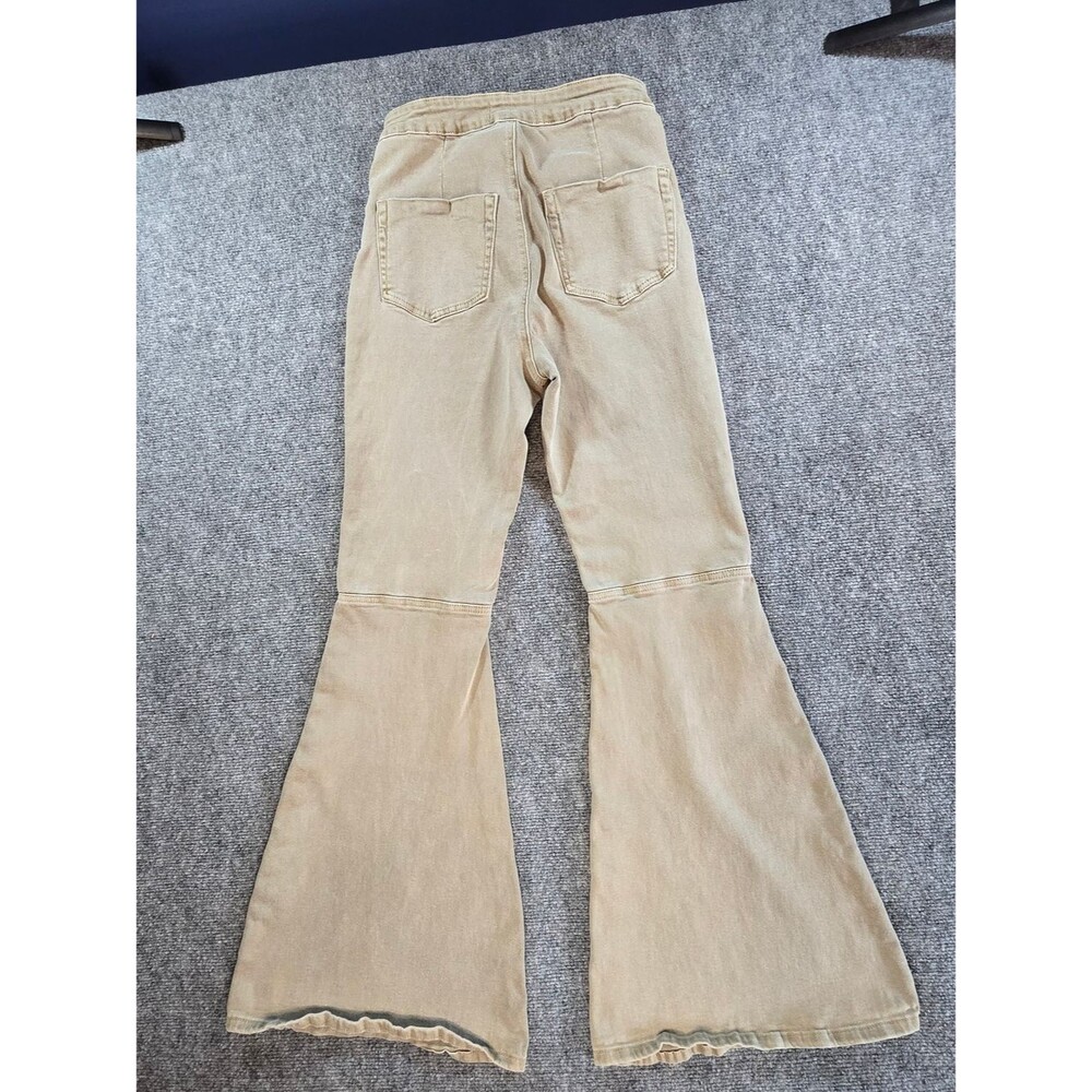 Chelsea & Violet Wide Leg Jeans Womens 27 Tan Flare High Rise Denim Pants - Picture 6 of 6